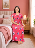 Pink Floral Printed Alpine Gown
