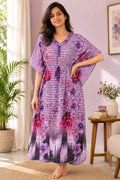 Purple Floral Kaftan Nightgown