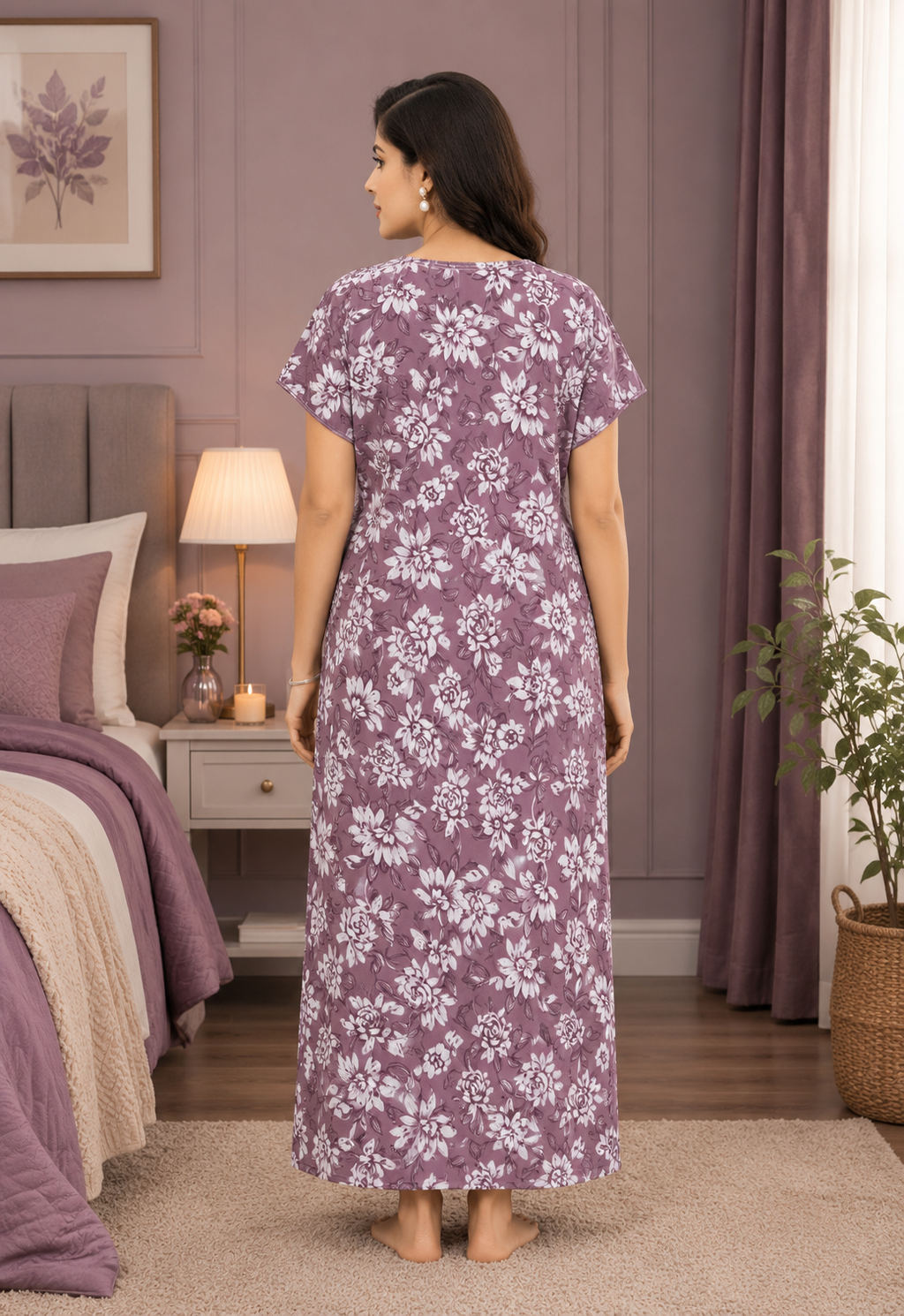 Mauve Floral Alpine Nightgown