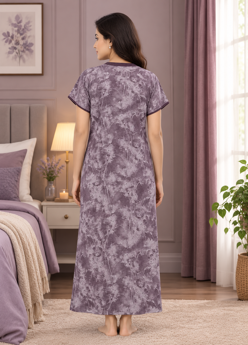 Muted Purple Floral Alpine Nightgown
