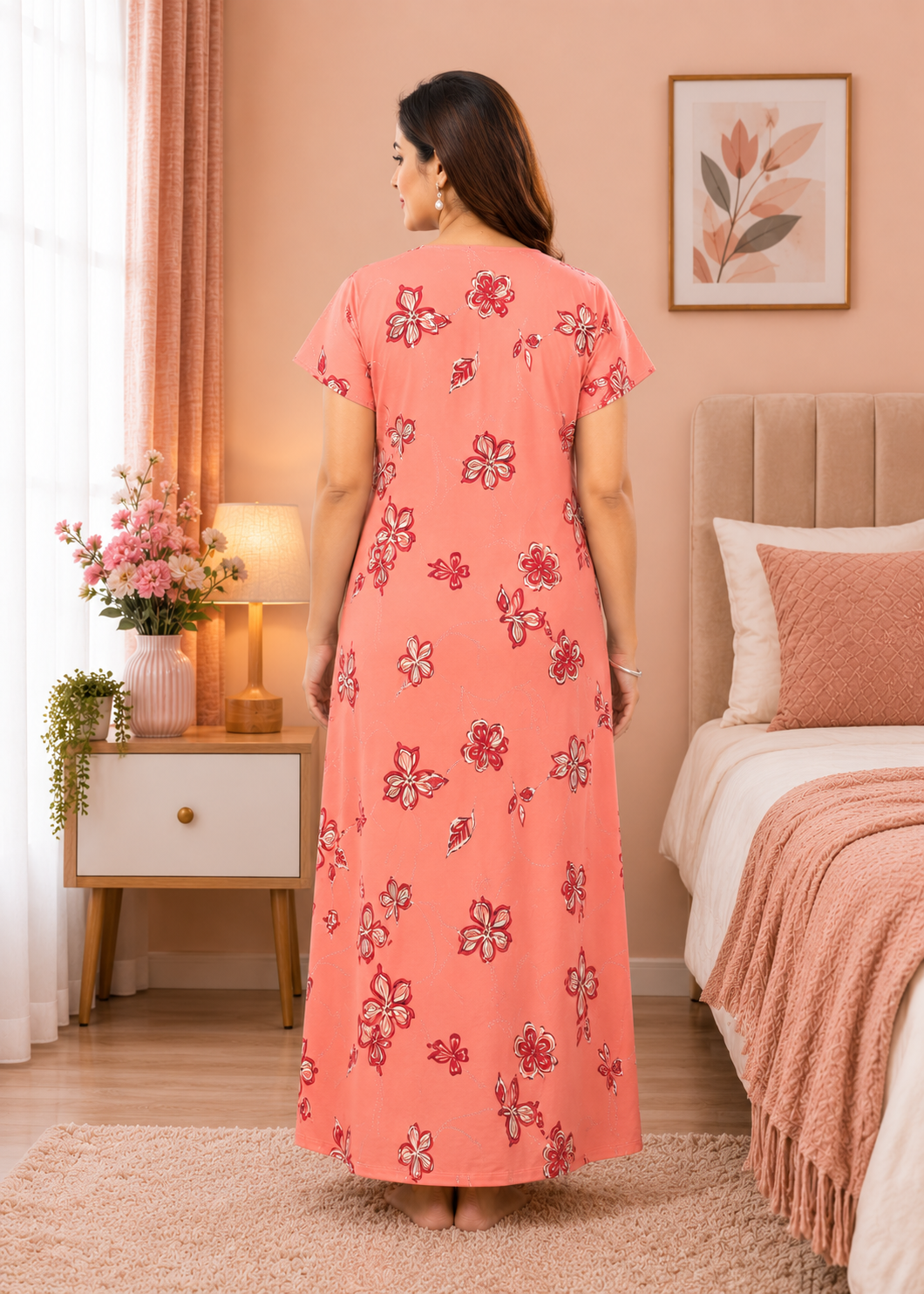 Light Pink Floral Alpine Gown