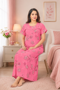 Dark Pink Floral Alpine Gown