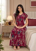 Maroon Floral Alpine Nightgown