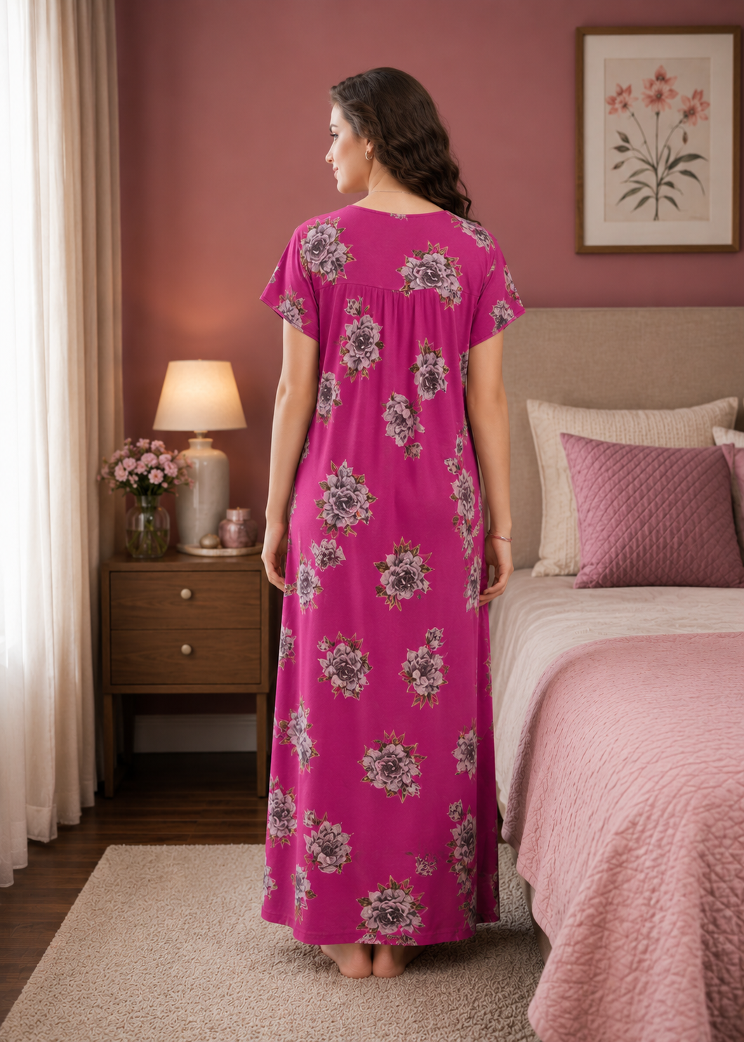 Magenta Floral Alpine Nightgown