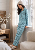 Blue Panda Print Woolen Winter Co-ord Set