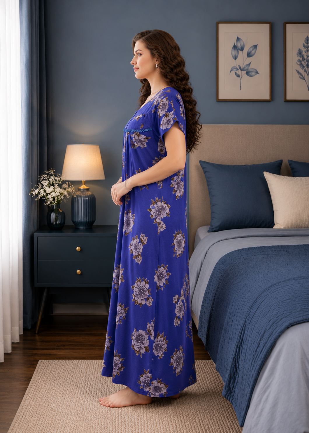 Blue Floral Alpine Nightgown