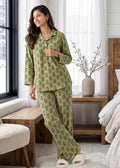 Olive Panda Print Woolen Winter Co-ord Set