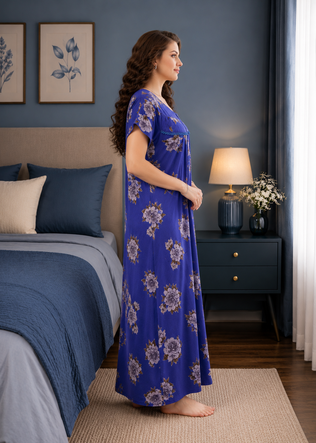 Blue Floral Alpine Nightgown
