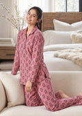 Pink Panda Print Woolen Winter Co-ord Set