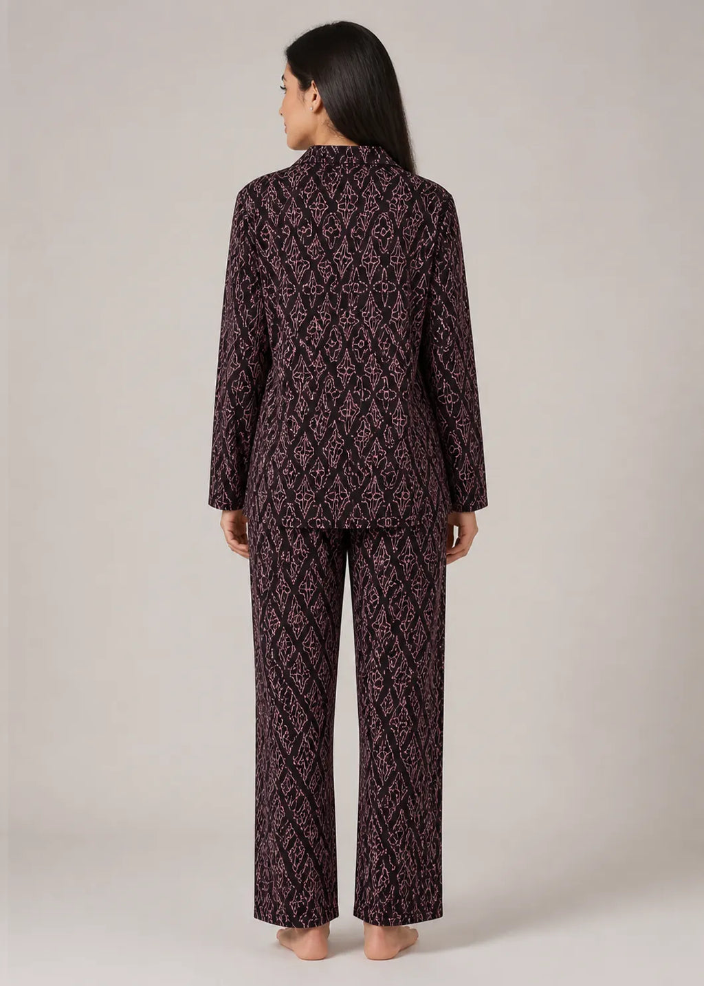 Maroon Floral Print Woolen Winter Co-ord Set
