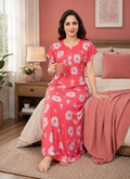 Coral Pink Floral Alpine Nightgown