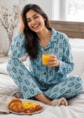 Blue Panda Print Woolen Winter Co-ord Set