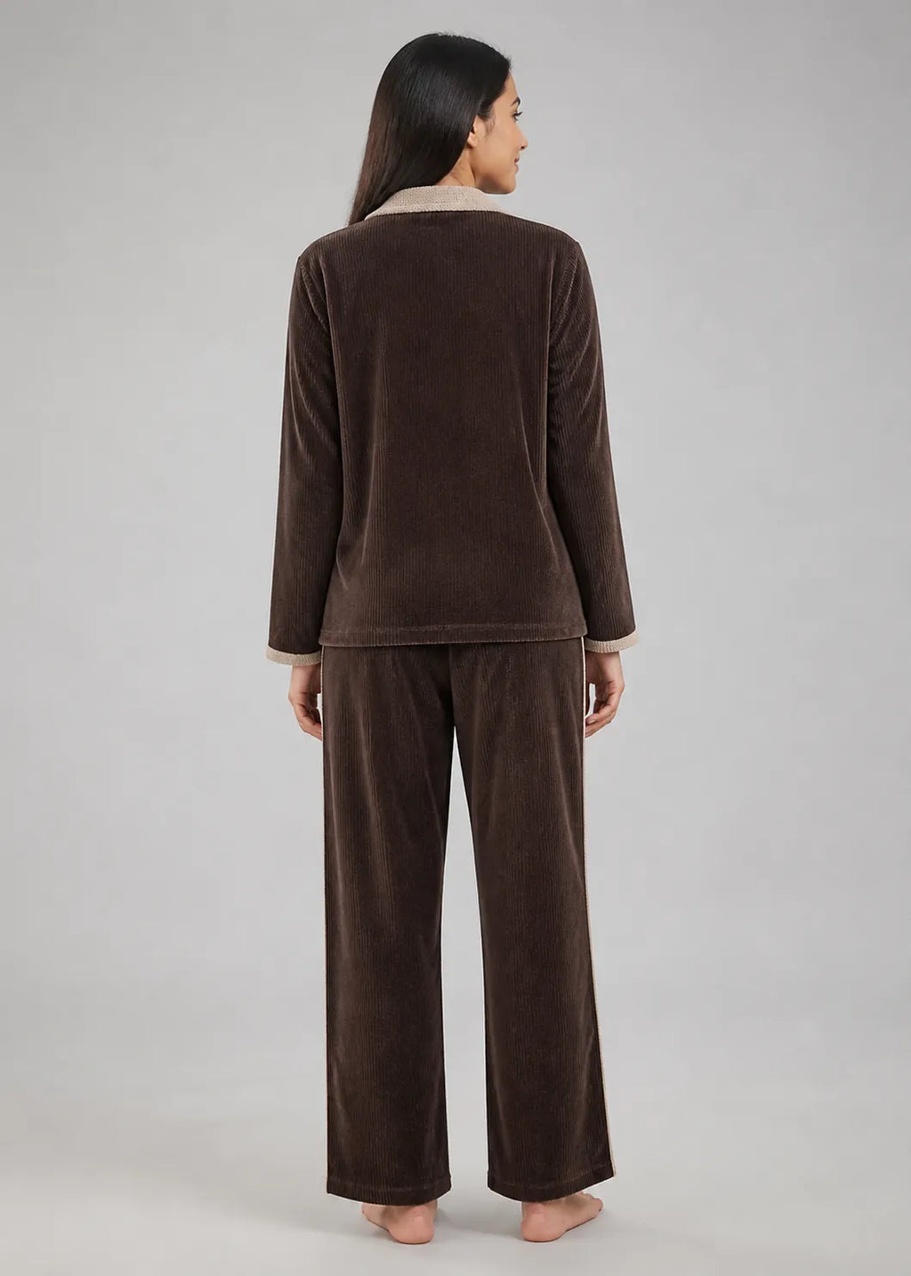 Brown Velvet Winter Co-ord Set