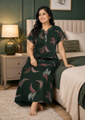 Emerald Green Abstract Graphic Alpine Nightgown