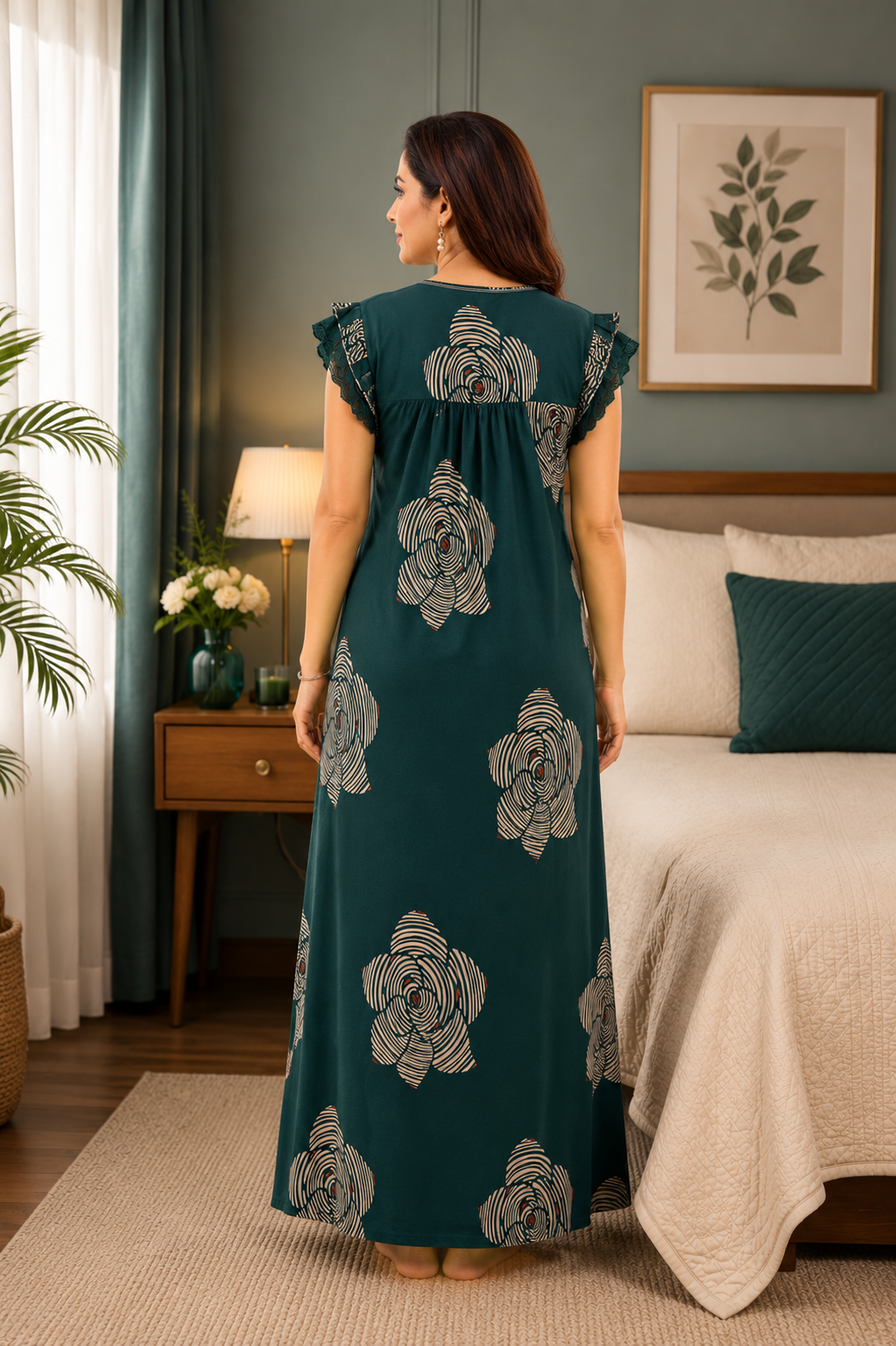Teal Floral Alpine Nightgown