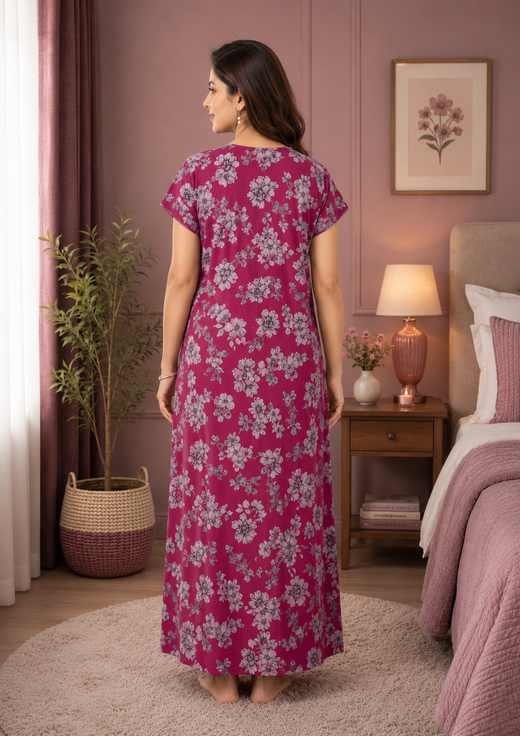 Magenta Floral Alpine Nightgown