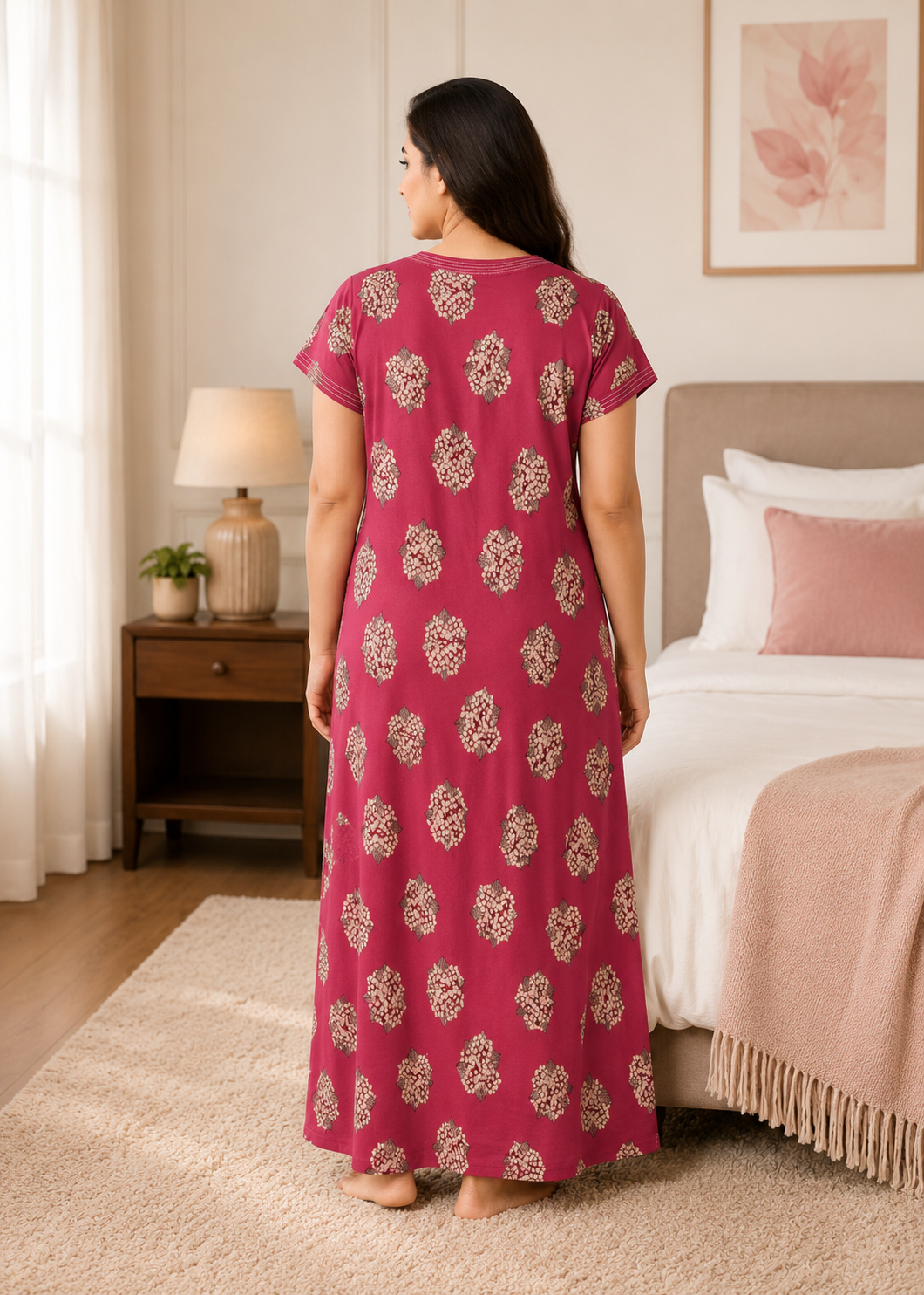 Maroon Floral Alpine Nightgown