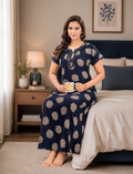 Navy Blue Floral Alpine Nightgown