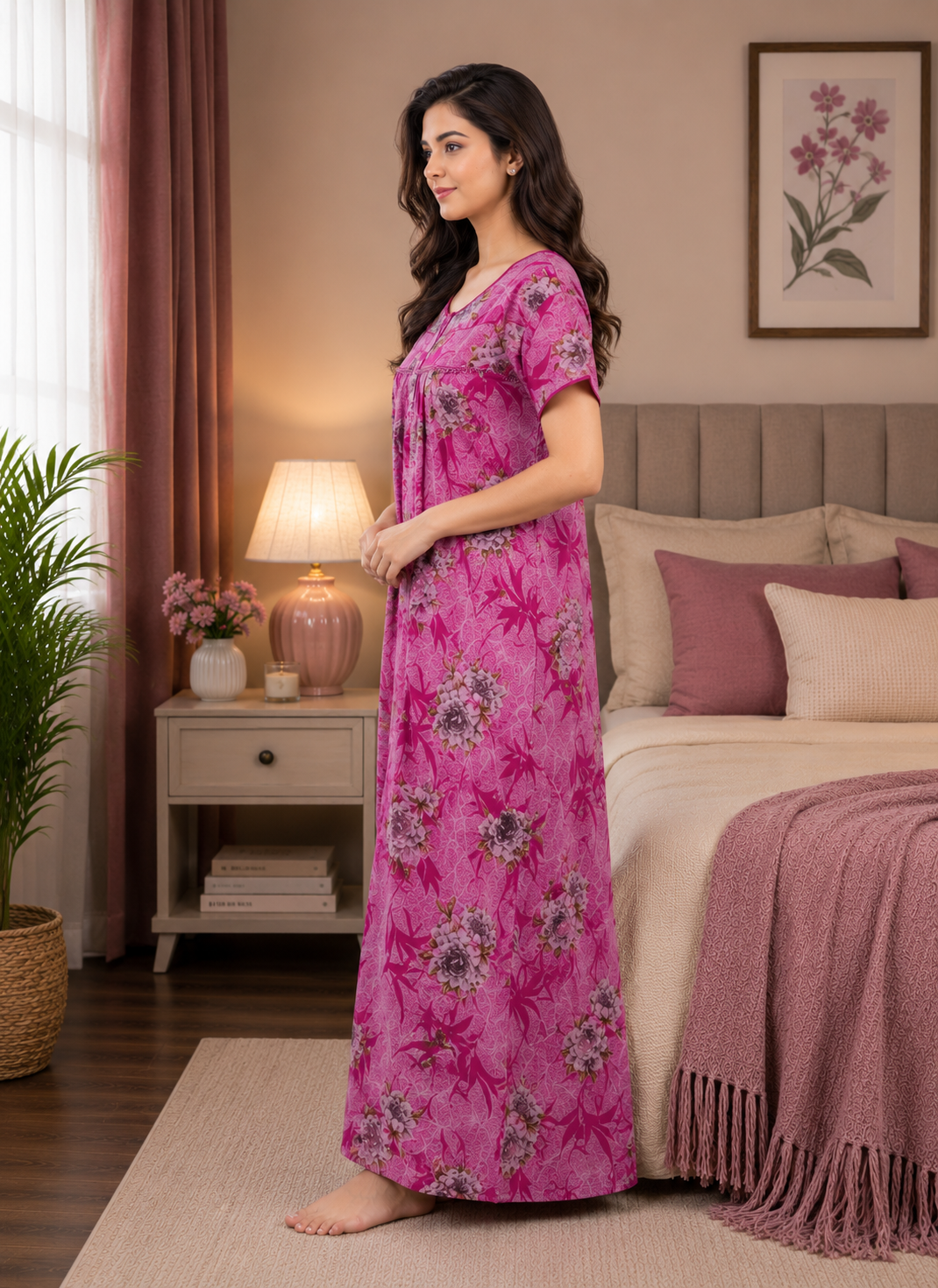 Magenta Floral Alpine Nightgown