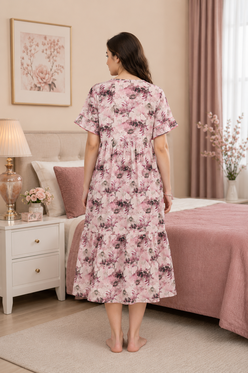 Pink Landscape Short Nighty