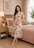 Beige Landscape Short Nighty