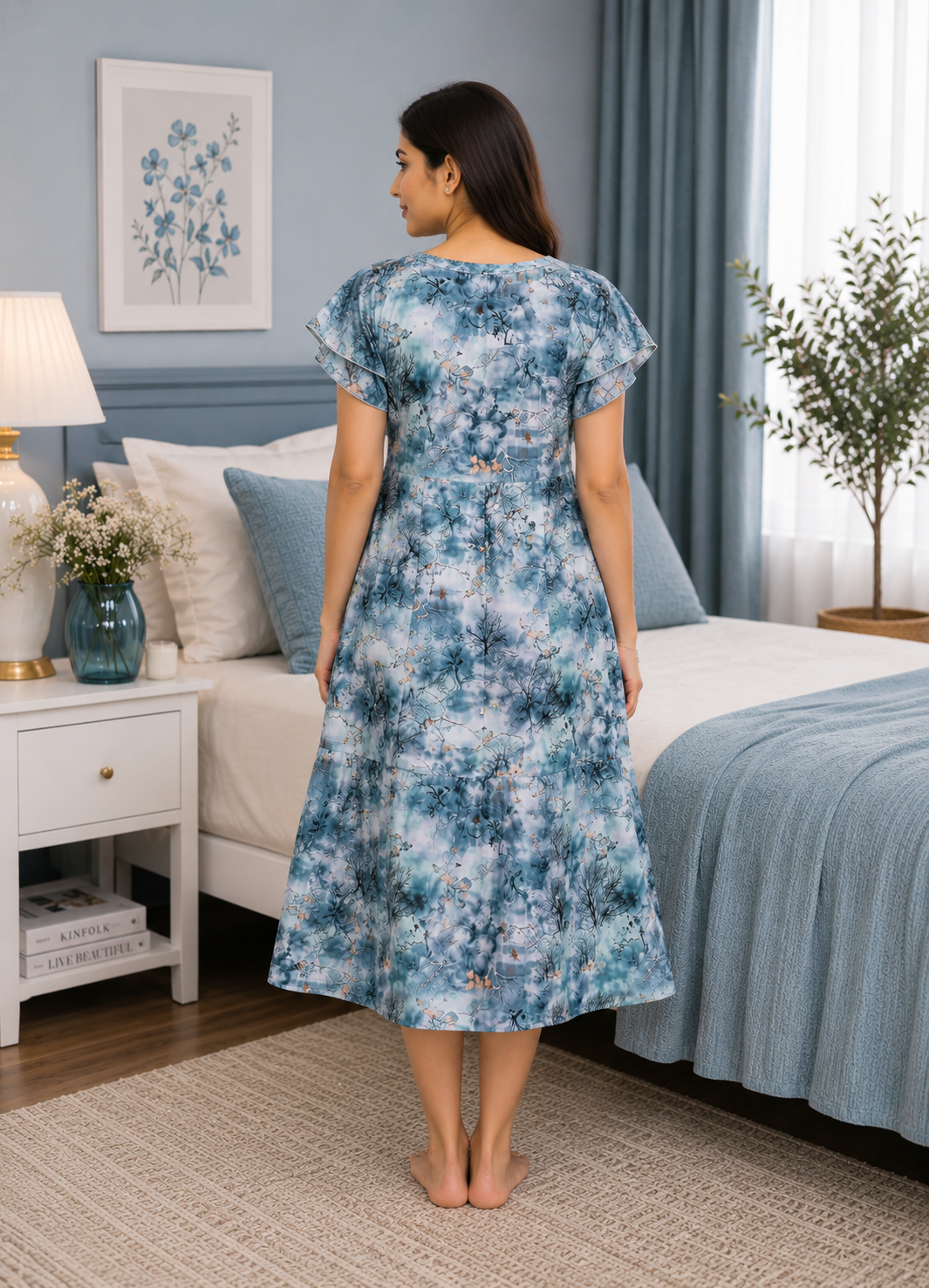Ocean Blue Landscape Short Nighty