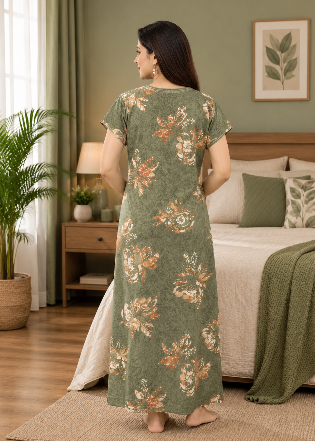 Sage Green Floral Alpine Nightgown