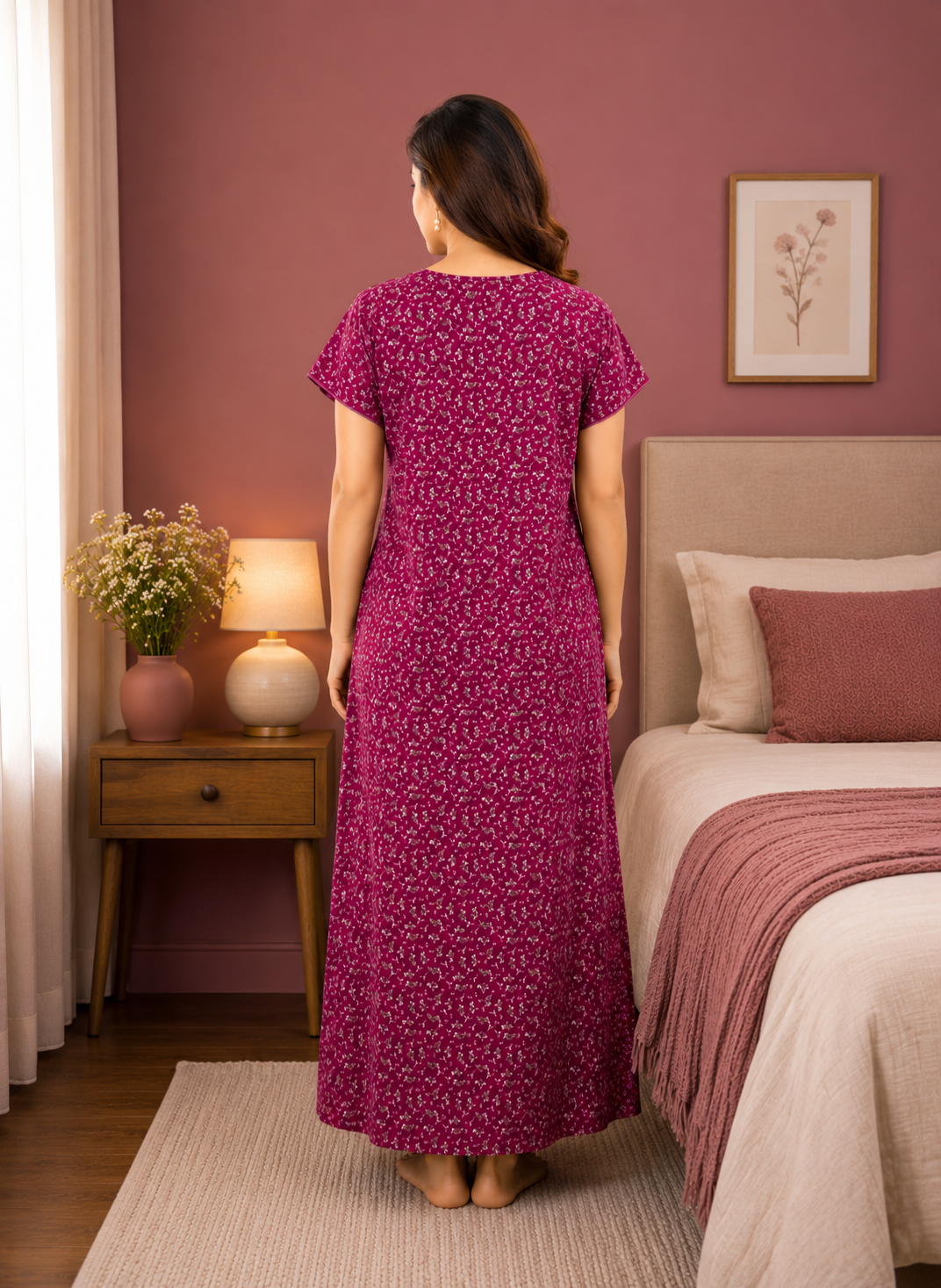 Magenta Floral Alpine Nightgown
