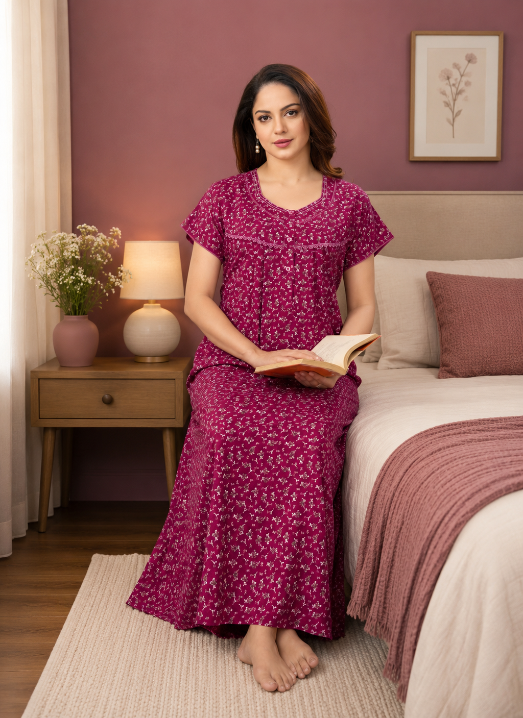 Magenta Floral Alpine Nightgown