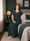Teal Green Floral Alpine Nightgown