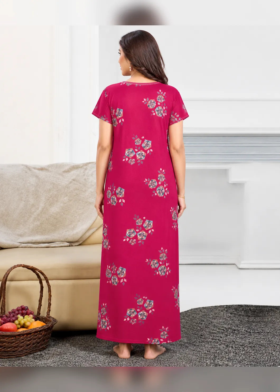 Magenta Geometric Rose Alpine Nightgown