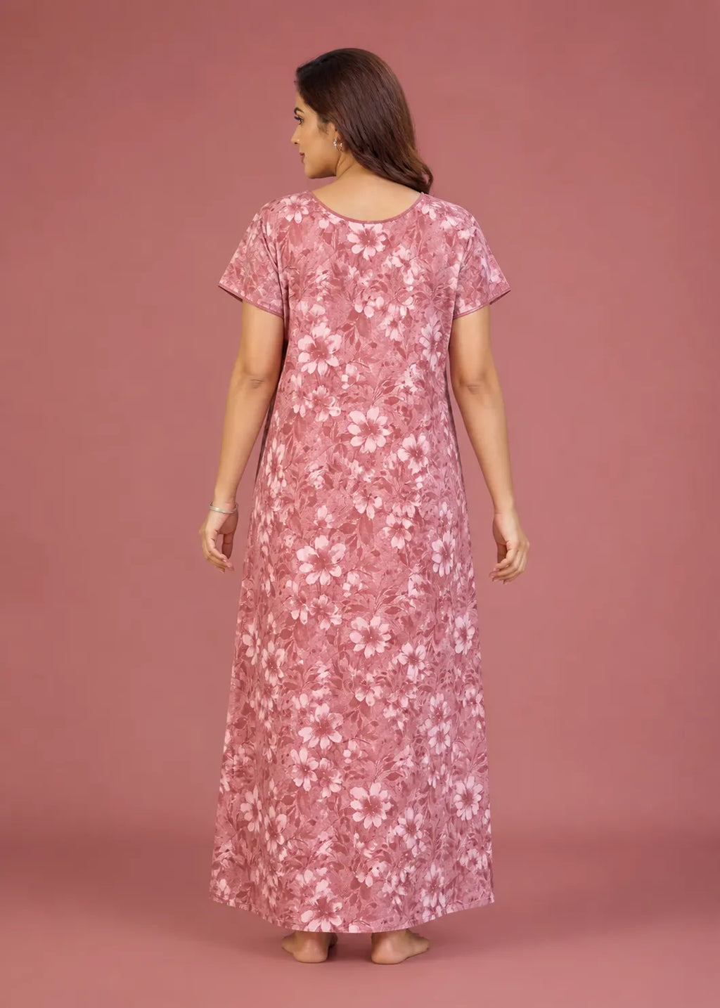 Pink Floral Cotton Nightgown