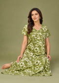 Green Floral Cotton Nightgown