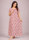 Rose Pink Floral Cotton Nightgown