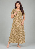 Olive Floral Cotton Nightgown