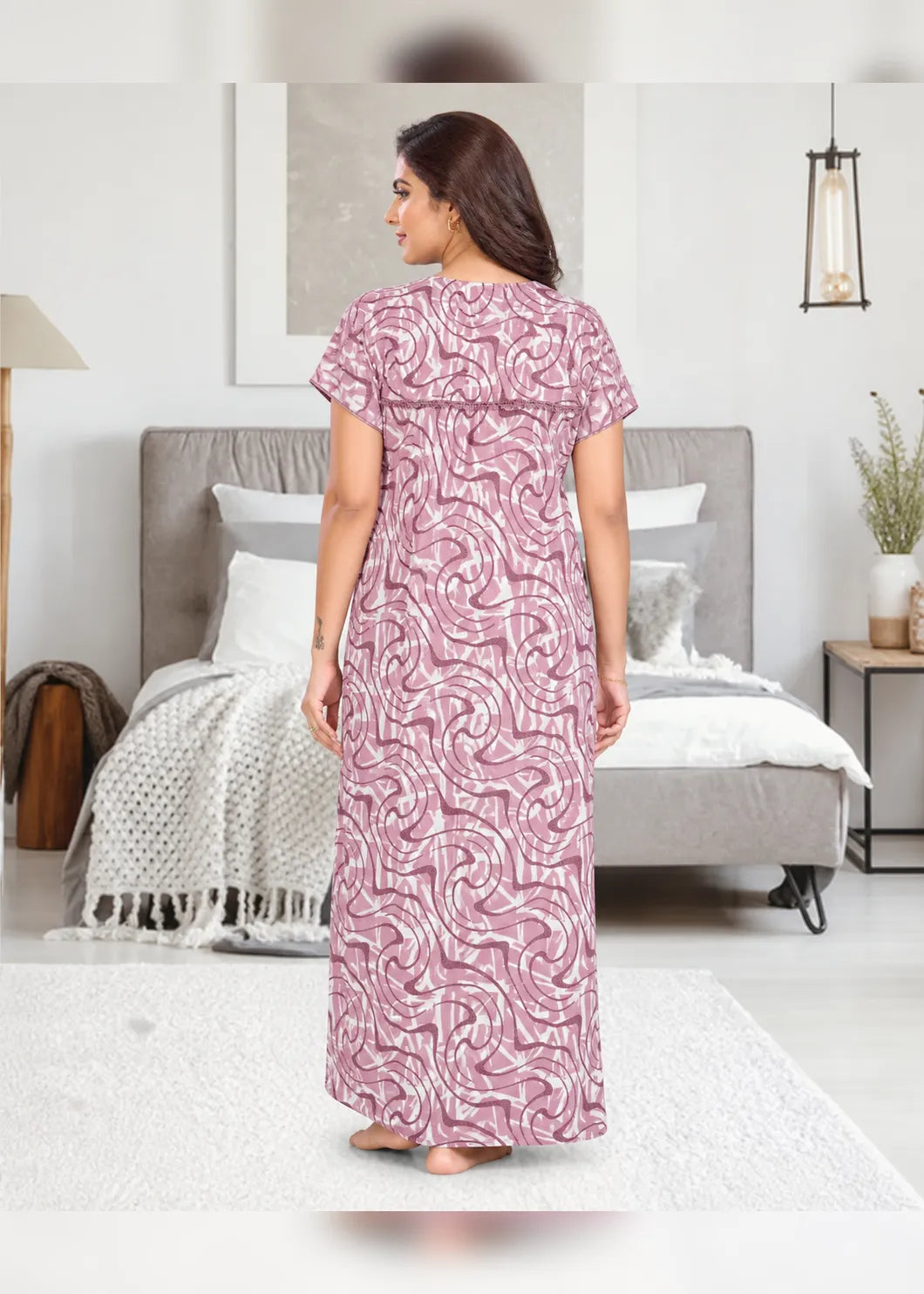Mauve Abstract Alpine Nightgown