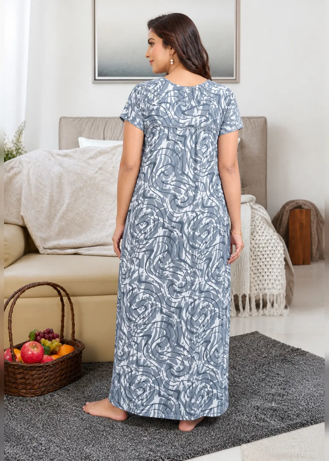 Grey Abstract Alpine Nightgown