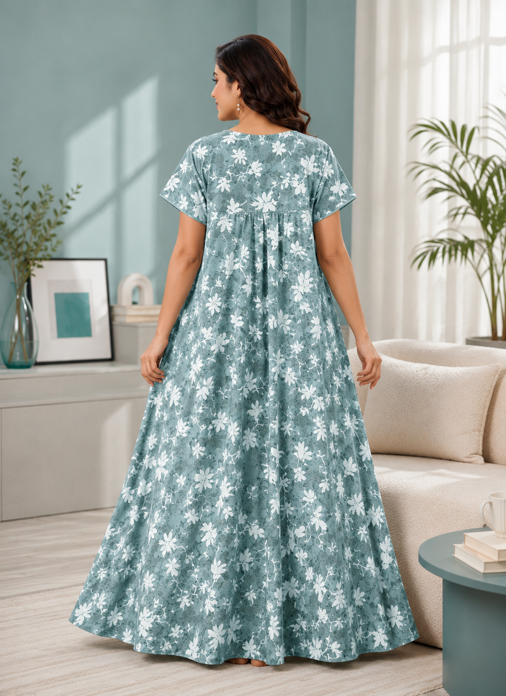 Sage Green Floral Alpine Nightgown
