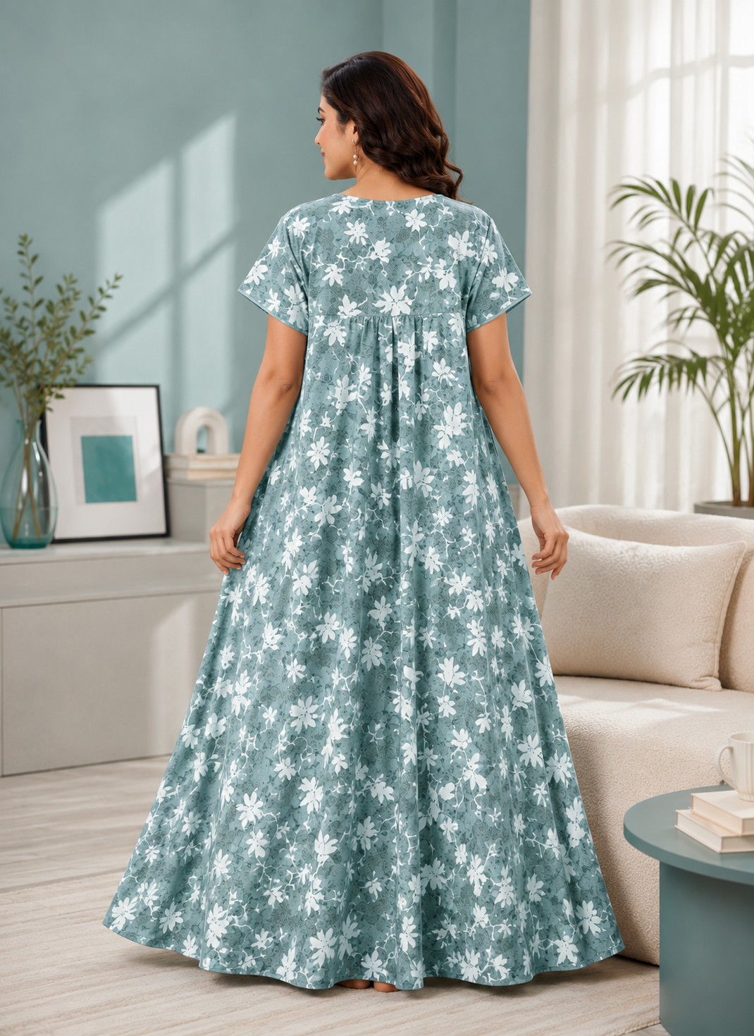 Sage Green Floral Alpine Nightgown
