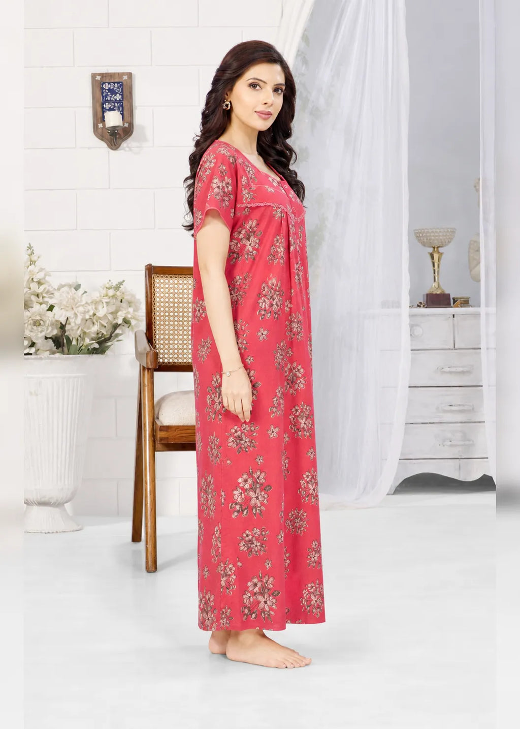 Red Floral Alpine Nightgown