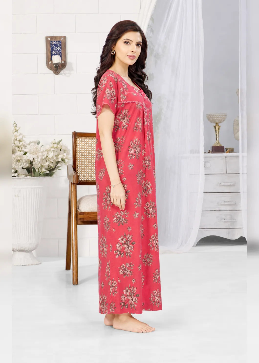 Red Floral Alpine Nightgown