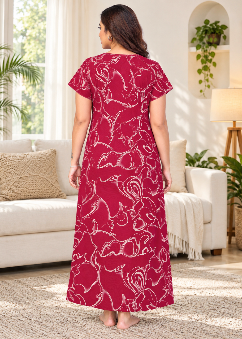 Magenta Floral Abstract Alpine Nightgown