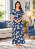Navy Blue Blossom Floral Alpine Nightgown