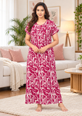 Maroon Geometric Line Alpine Nightgown