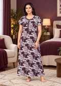 Brown Abstract Brushstroke Alpine Nightgown