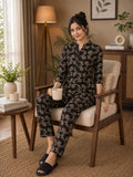 Black Ornate Floral Kurti Set