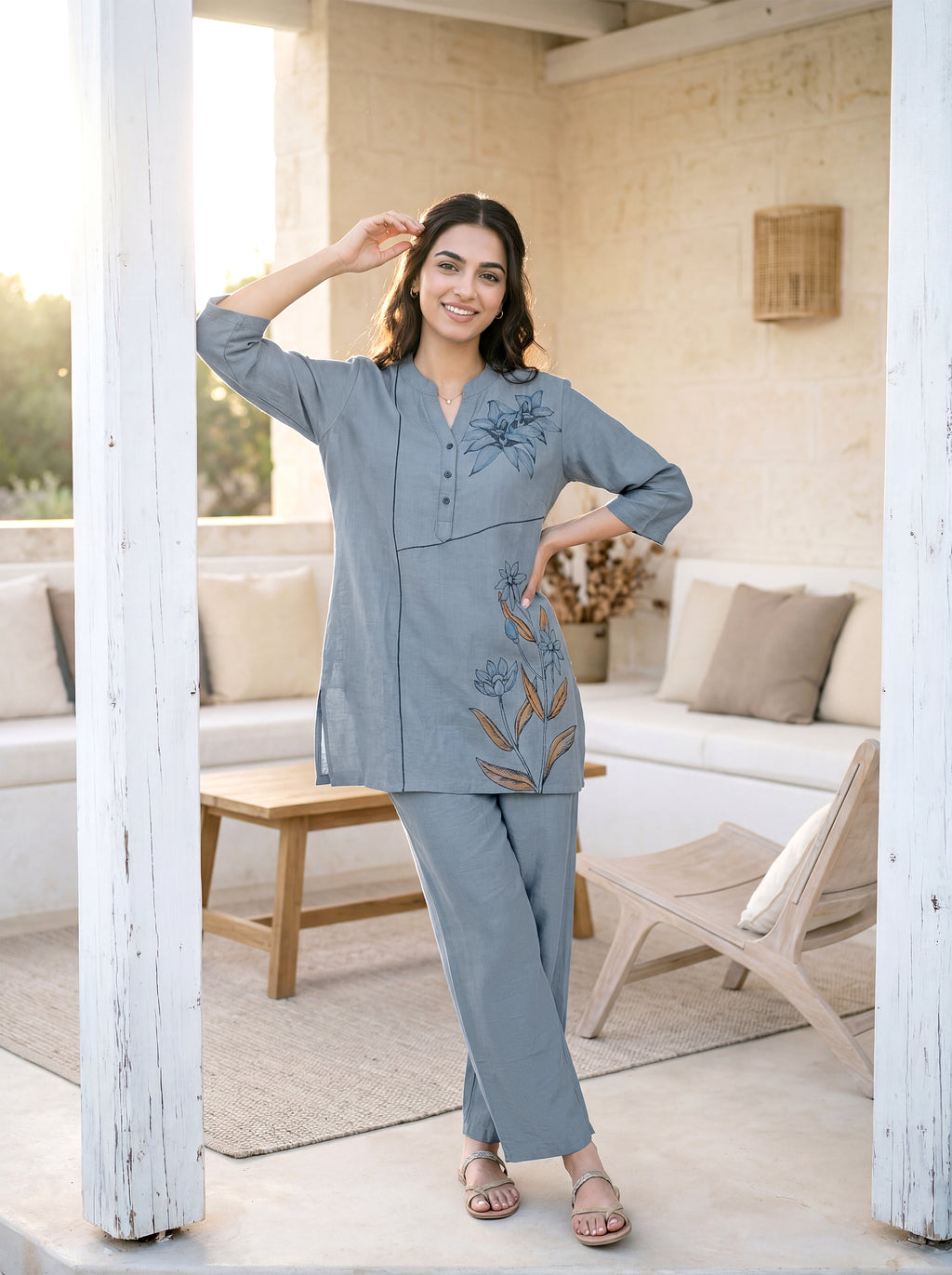 Blue Petal Loungewear Set