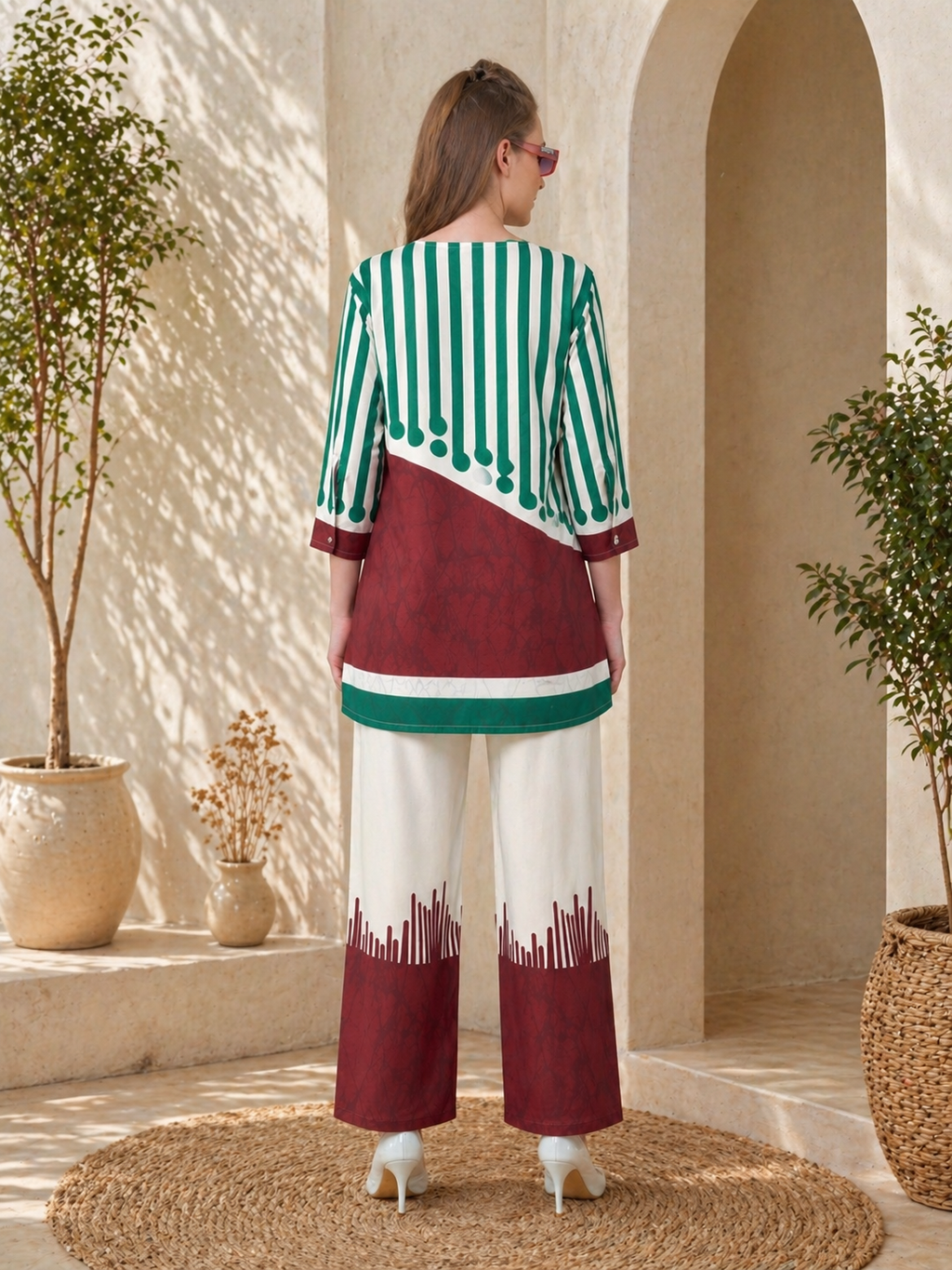 Abstract Digital Print Rayon Co-ord Set