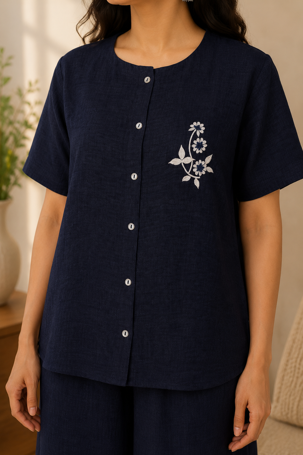 Floral Motif Linen Set