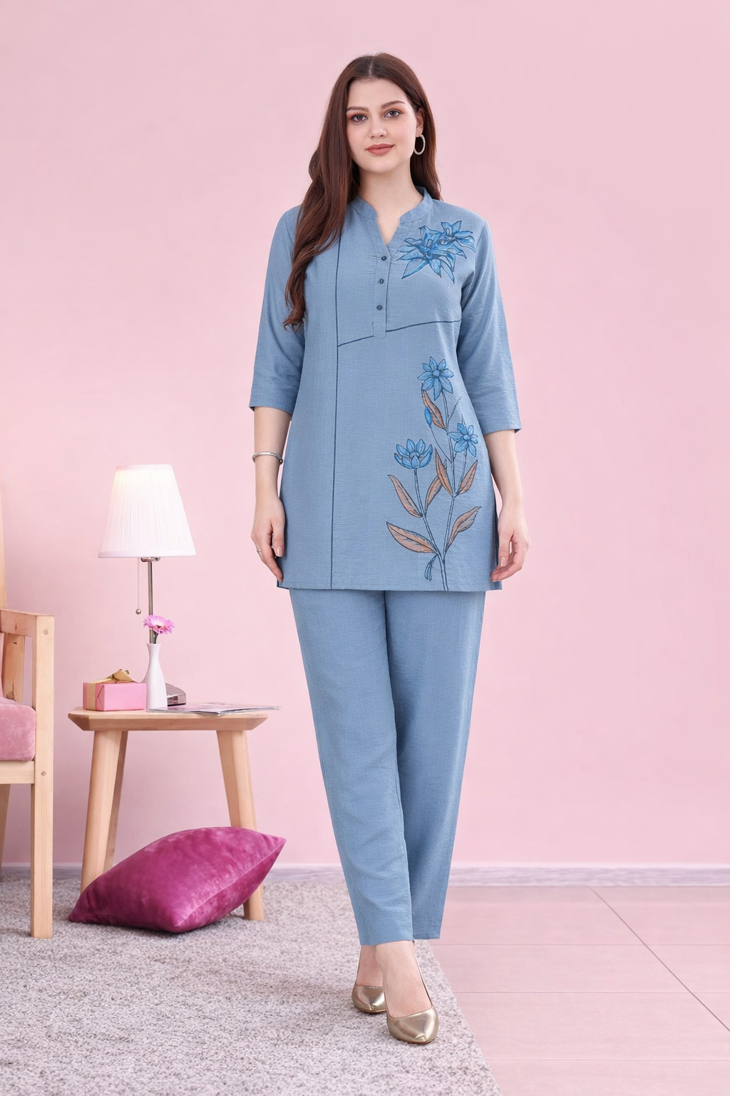 Blue Petal Loungewear Set